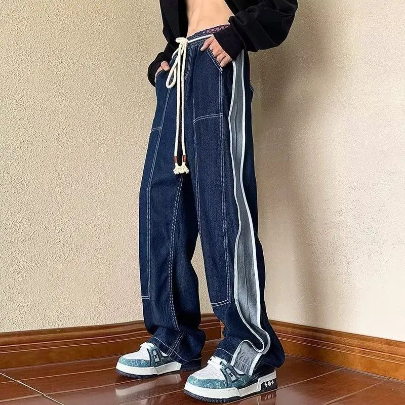 Japanese Brand × Jean Retro loose straight leg spliced jeans Size US 32 / EU 48 - 6 Thumbnail