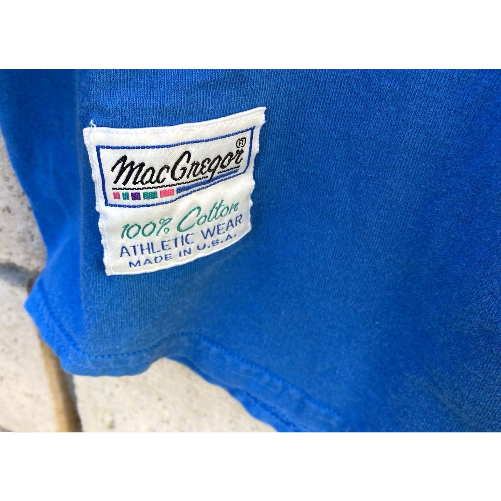 McGregor VINTAGE MacGregor Athletic Tank Top Blue 80s 90s Mens M Worn Hole Made In USA Size US M / EU 48-50 / 2 - 7 Thumbnail
