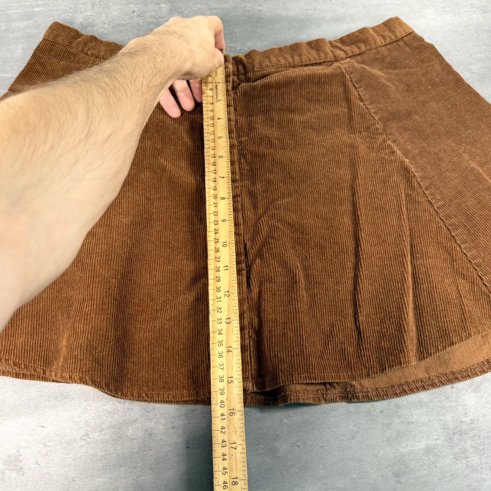 Joe Boxer VINTAGE 90s Y2K Brown Corduroy Skirt Women XL 32 Midi Button Up Front Close Size 34" / US 12 / IT 48 - 7 Thumbnail