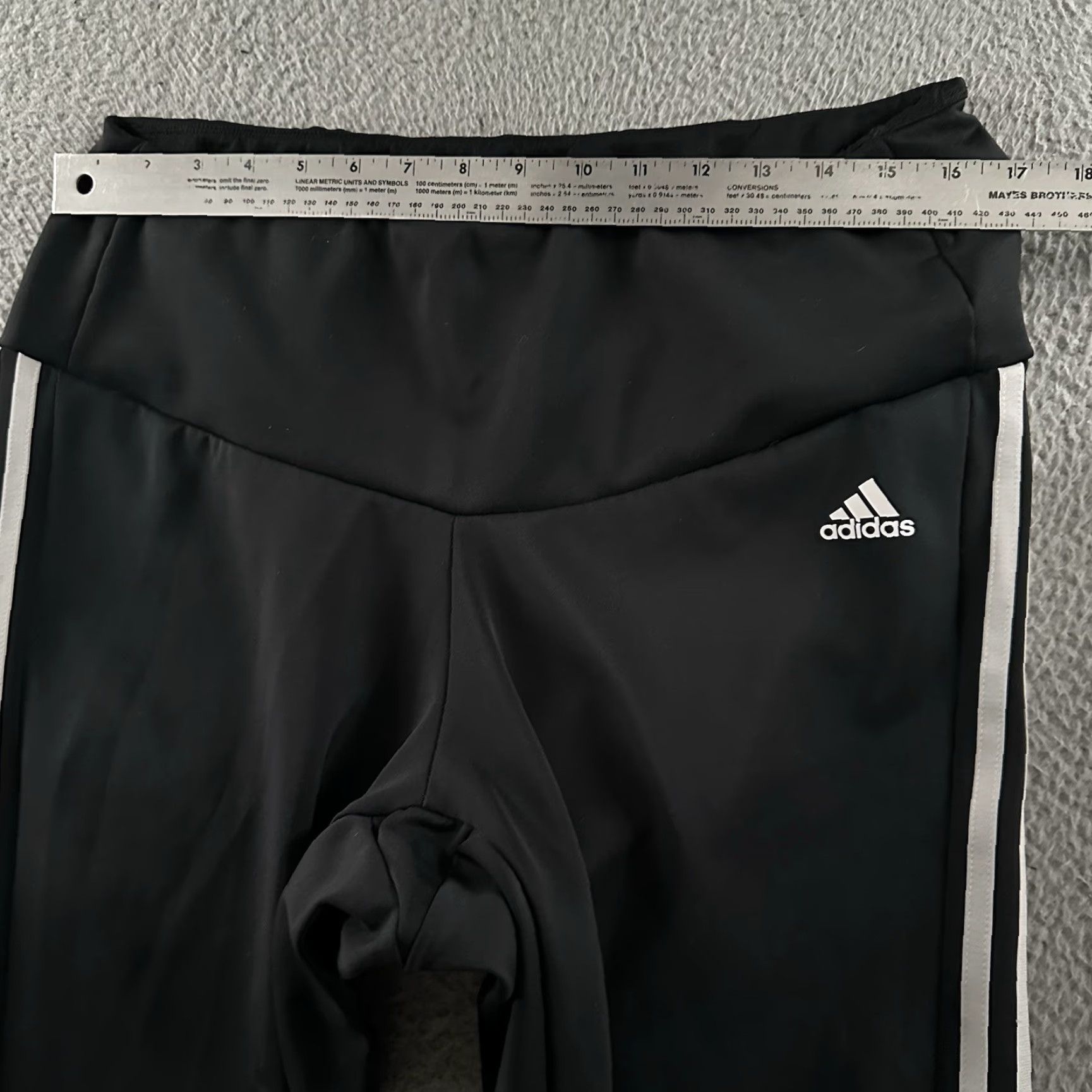 Adidas Adidas Womens Pants Black 2X Aeroready Pull On Striped Polyester Tapered Ankle Pockets Size 40" / US 18 - 4 Thumbnail