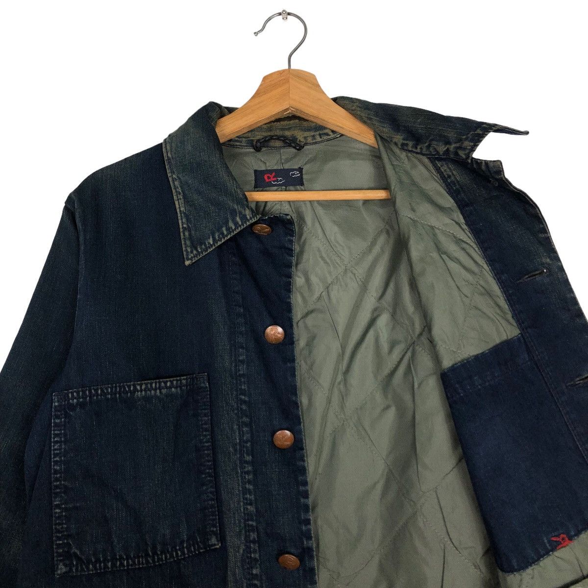 45rpm 🔥Vtg Indigo Denim Work Jacket Button R 45RPM Japan Made Size US M / EU 48-50 / 2 - 10 Thumbnail
