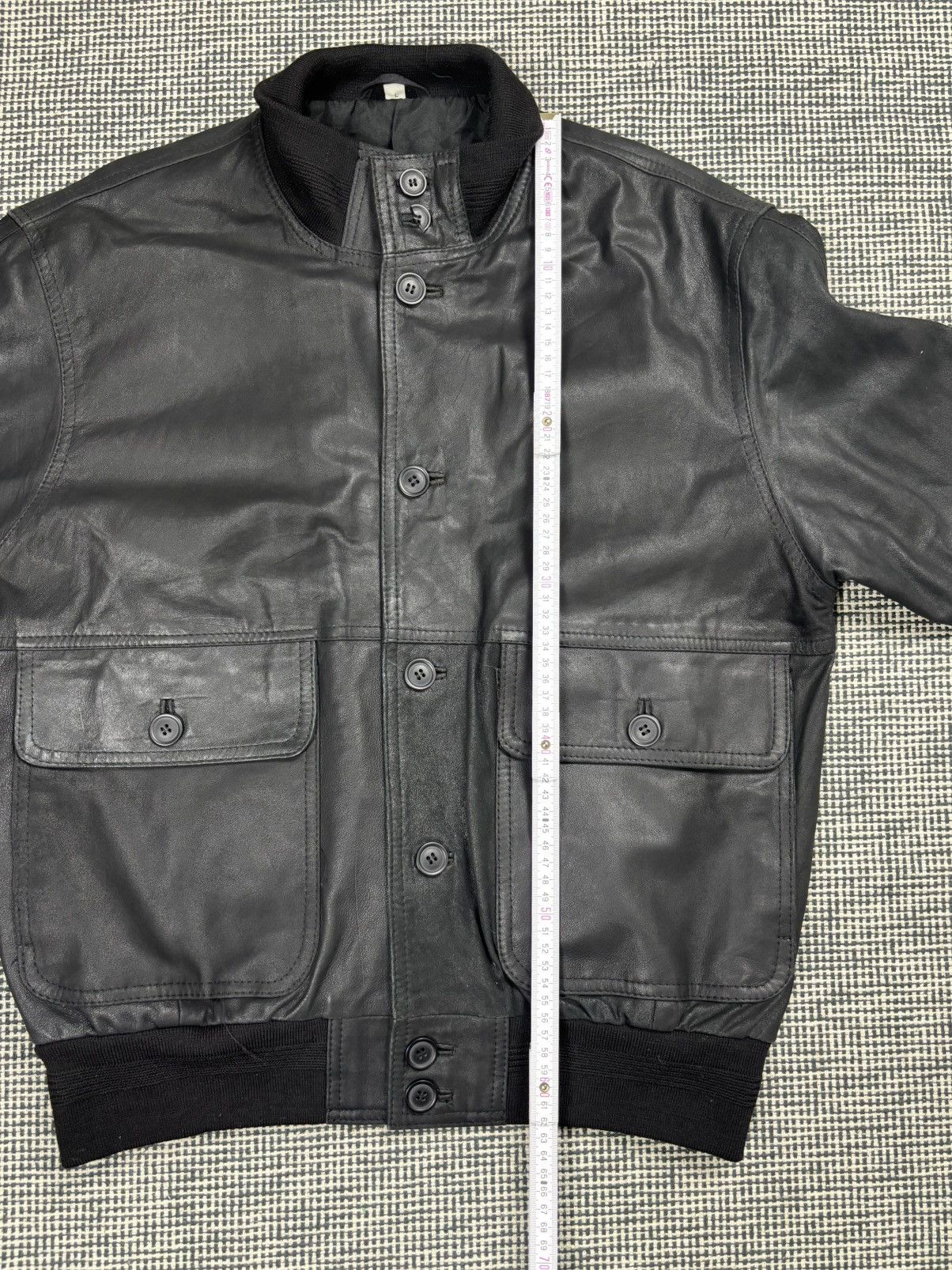 Leather Boxy genuine leather bomber jacket avant garde vintage Size US L / EU 52-54 / 3 - 10 Thumbnail