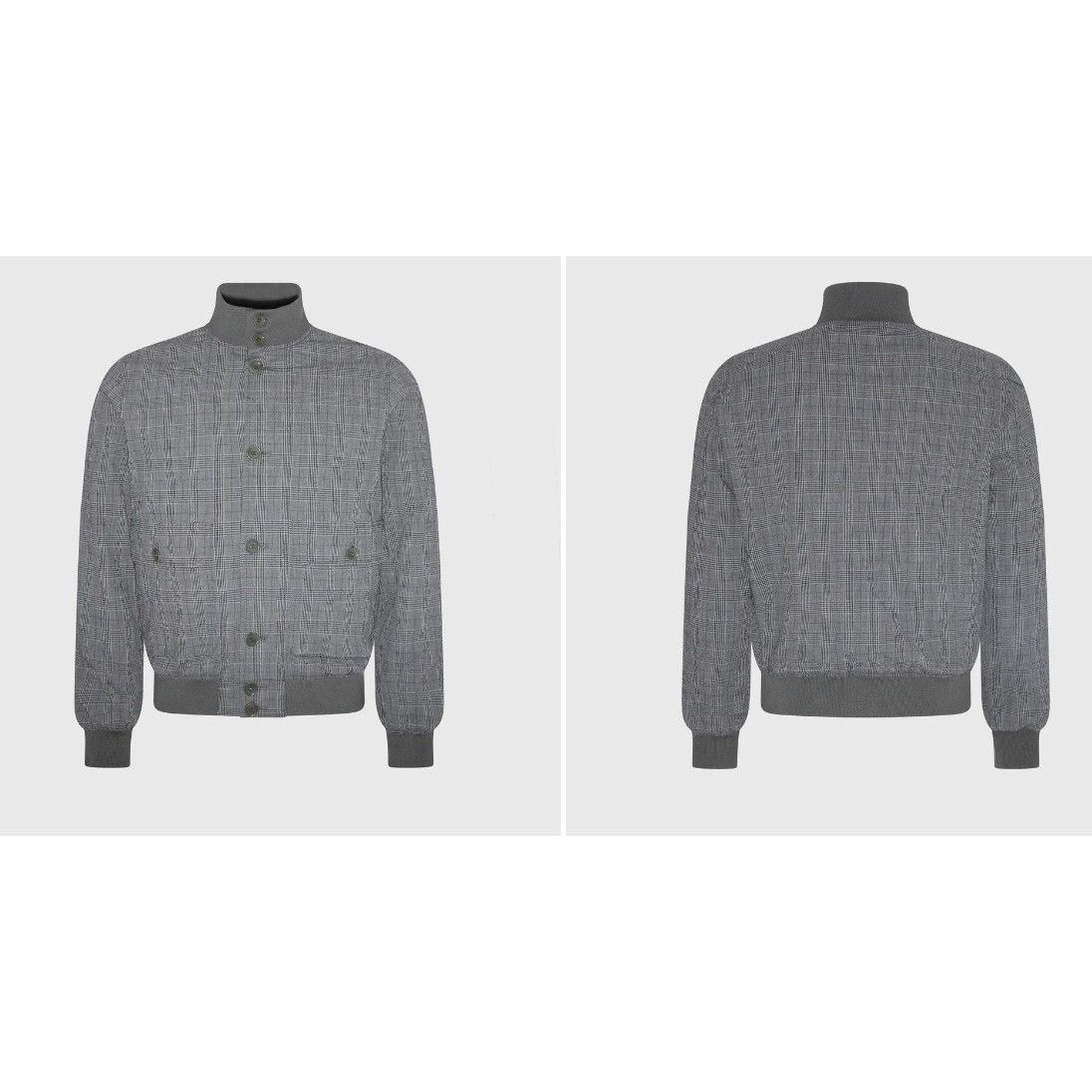 Aspesi Aspesi Cotton Check Bomber Jacket size L color grey green ms Size US L / EU 52-54 / 3 - 1 Thumbnail