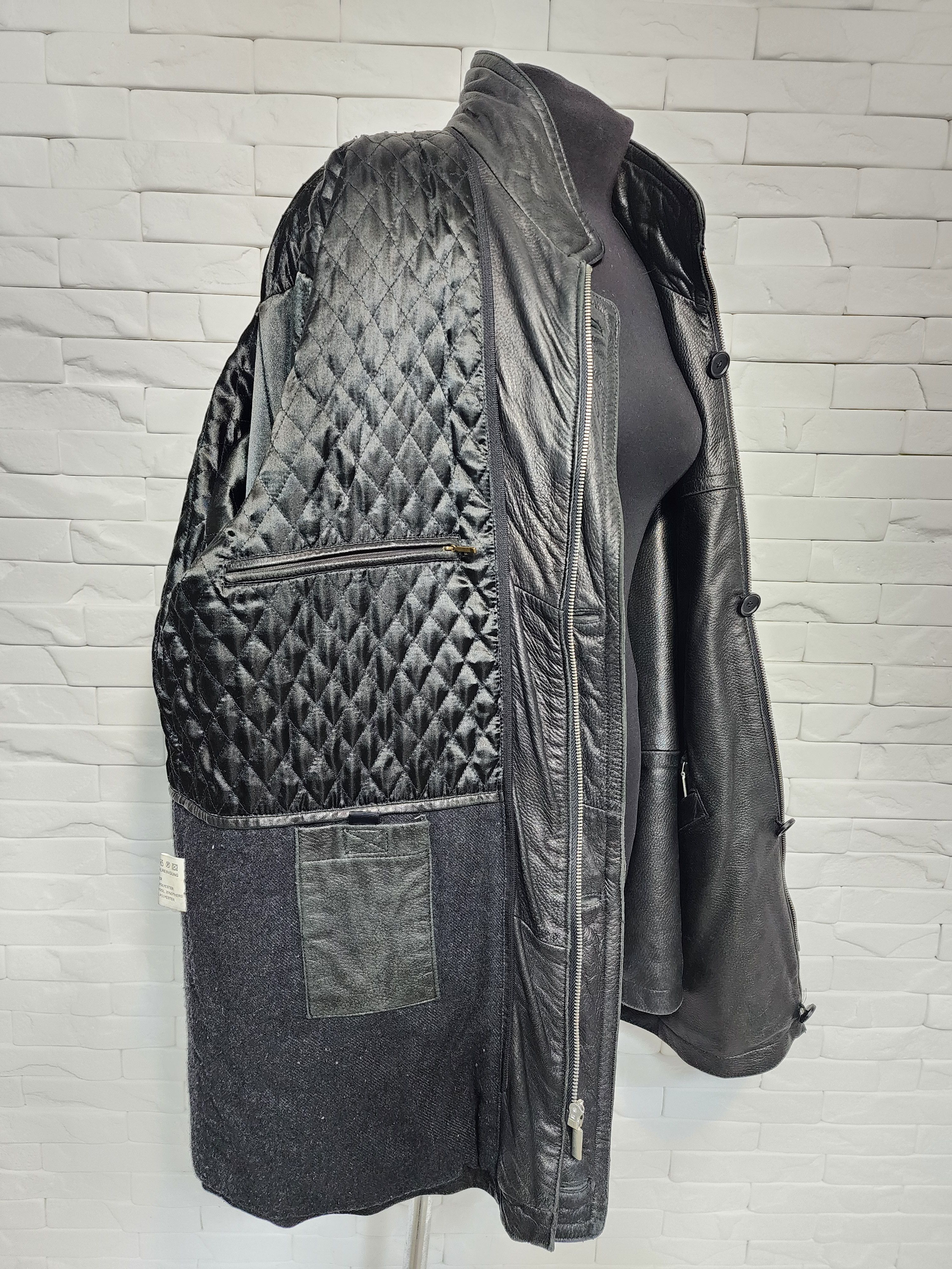 Genuine Leather Men's Black Genuine Leather Jacket: Zip Up, Pockets Size US XL / EU 56 / 4 - 10 Thumbnail