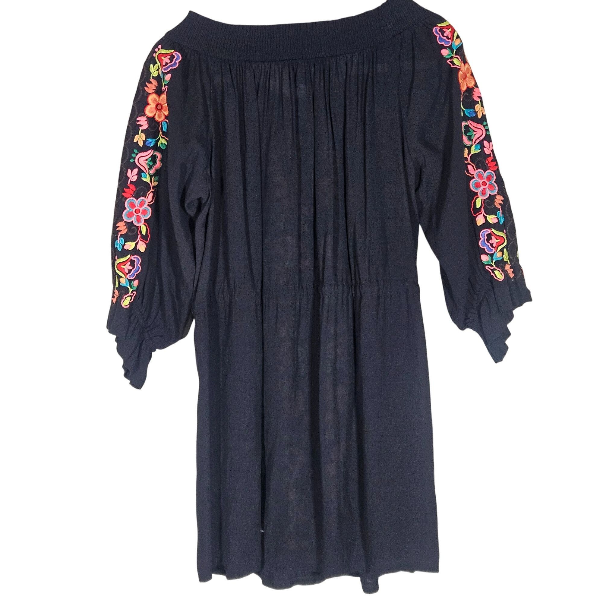 MISA Los Angeles Misa Women's Embroidered Mini Dress Black S Boho Festival Re Size S / US 4 / IT 40 - 5 Thumbnail