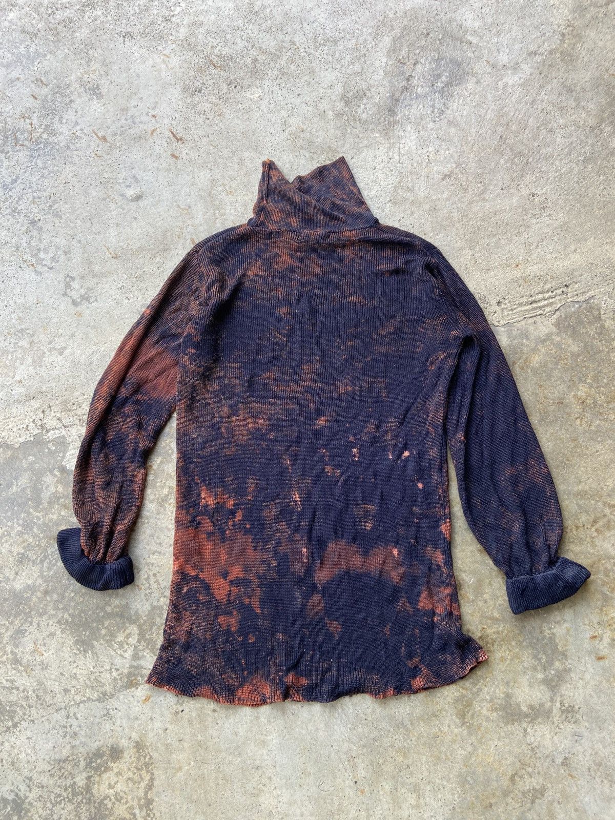 Comme des Garcons AW1991 Robe De Chambre Bleached Rayon Knit Turtleneck Size US M / EU 48-50 / 2 - 6 Thumbnail