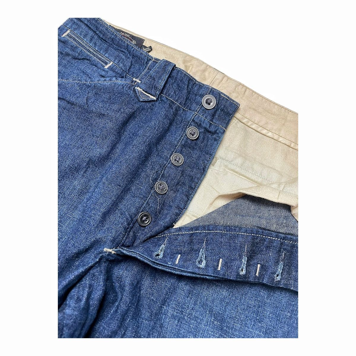 Polo Ralph Lauren × RRL Ralph Lauren × Ralph Lauren Double RL RRL Denim Indigo Linen Cotton Blend Trousers pants Size US 31 - 7 Thumbnail