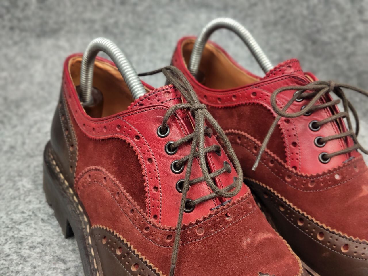 Heschung Heschung Design Owen Oxford Leather Red Brogue Boots Size US 7.5 / EU 40-41 - 16 Thumbnail