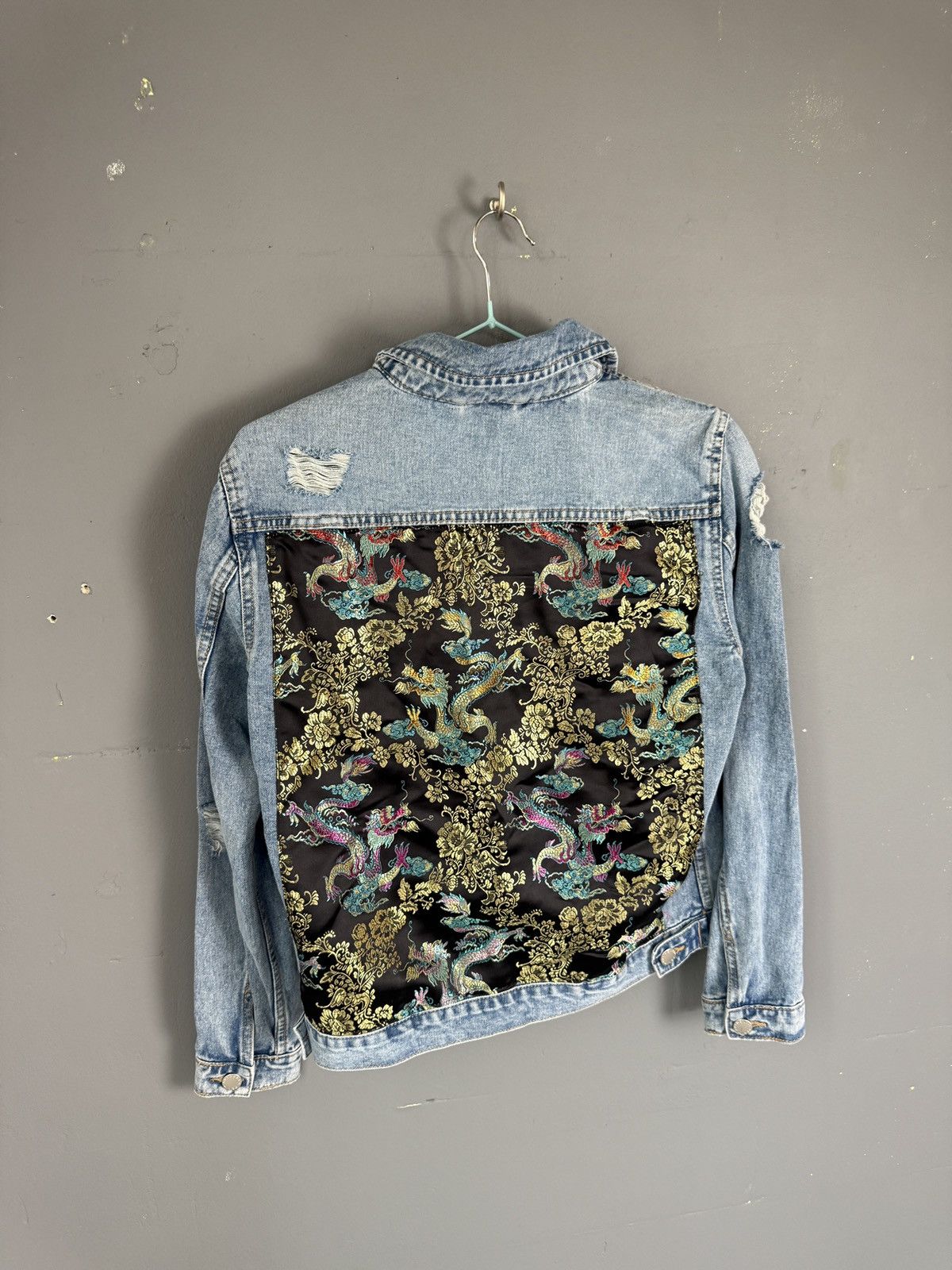JNCO Crazy Vintage Y2K Japan Dragon Tattoo Denim Jacket Size US 39 - 5 Thumbnail