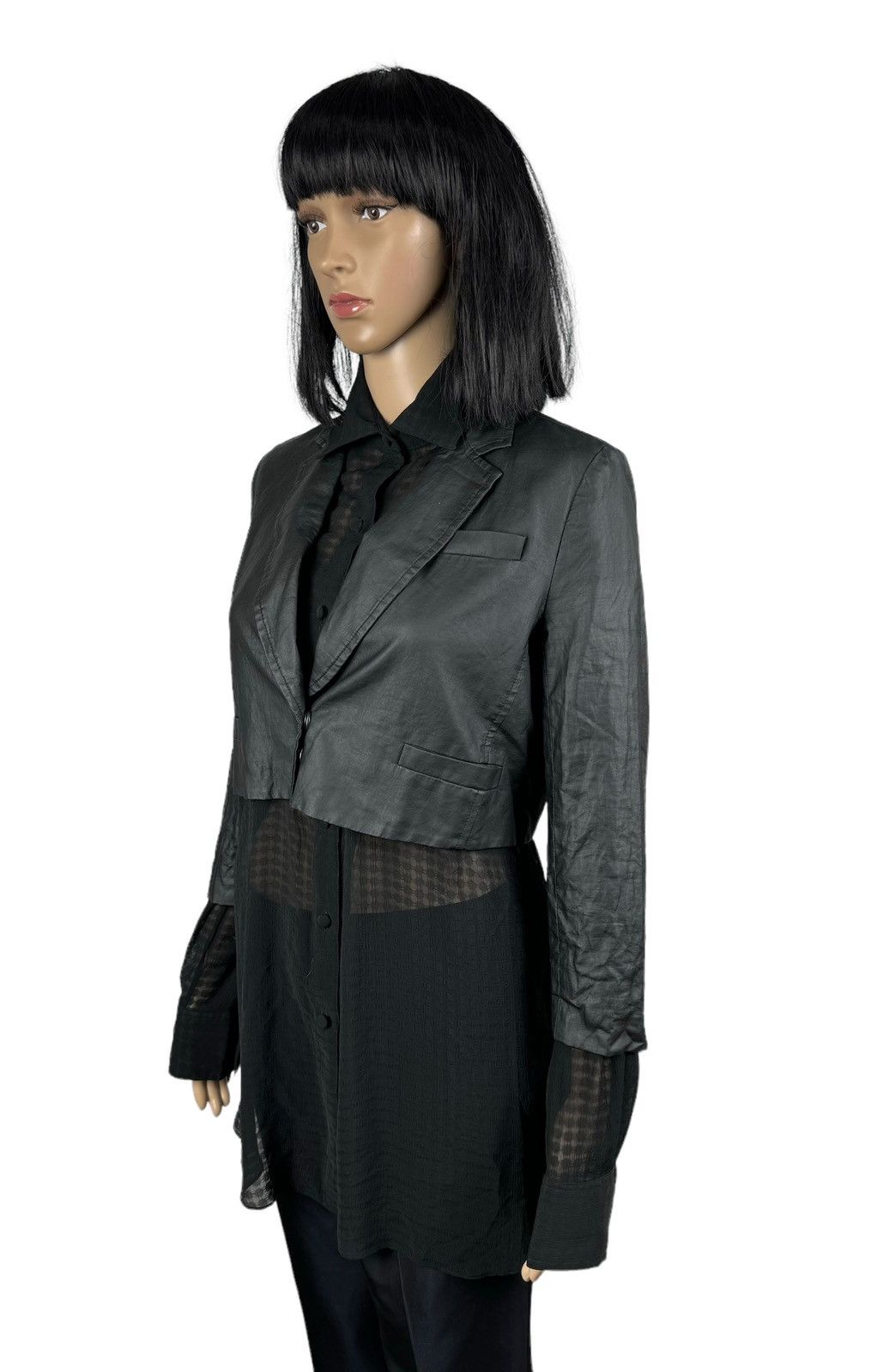 Alexander Wang Alexander Wang 2in1 Waxed Jacket with silk Shirt size 4 Size L / US 10 / IT 46 - 6 Thumbnail