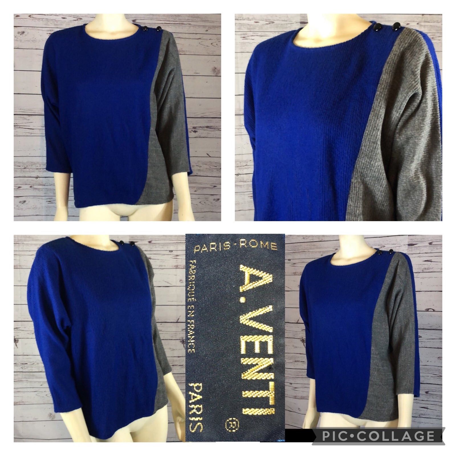 Vintage Vintage 80s A. Venti Paris Wool blend sweater Size S / US 4 / IT 40 - 2 Thumbnail