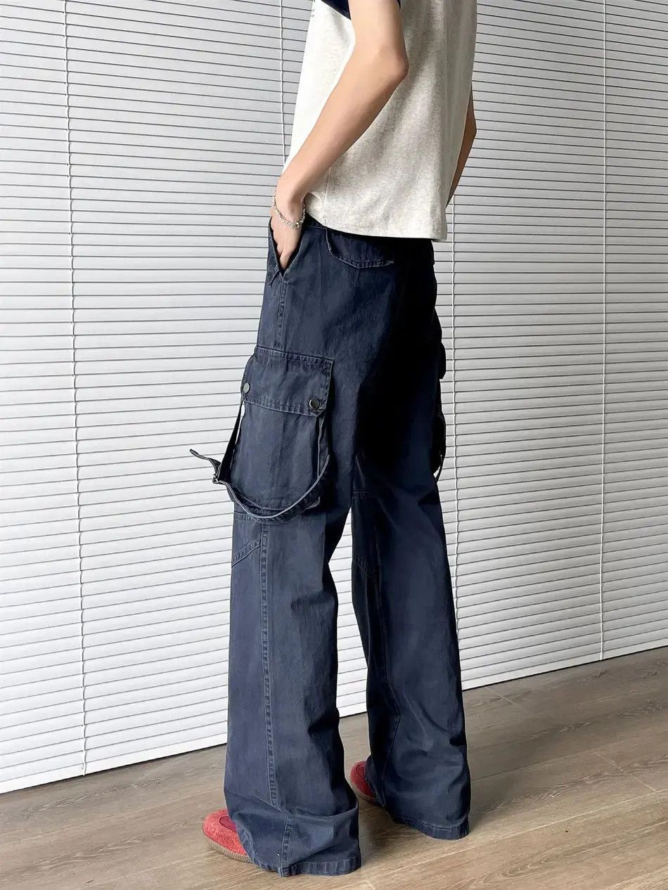 Japanese Brand Retro loose wide leg straight leg pocket jeans Size US 32 / EU 48 - 5 Thumbnail