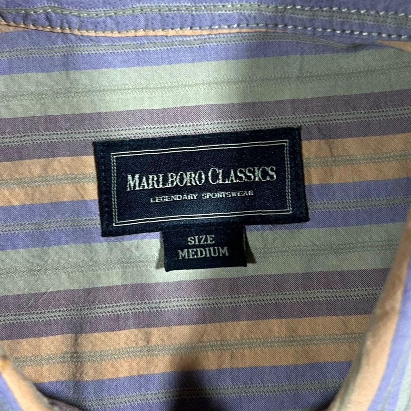 Marlboro VINTAGE Marlboro Classics Multi Striped Cotton Long Sleeve Shirt Mens Medium clothing Size US M / EU 48-50 / 2 - 4 Thumbnail