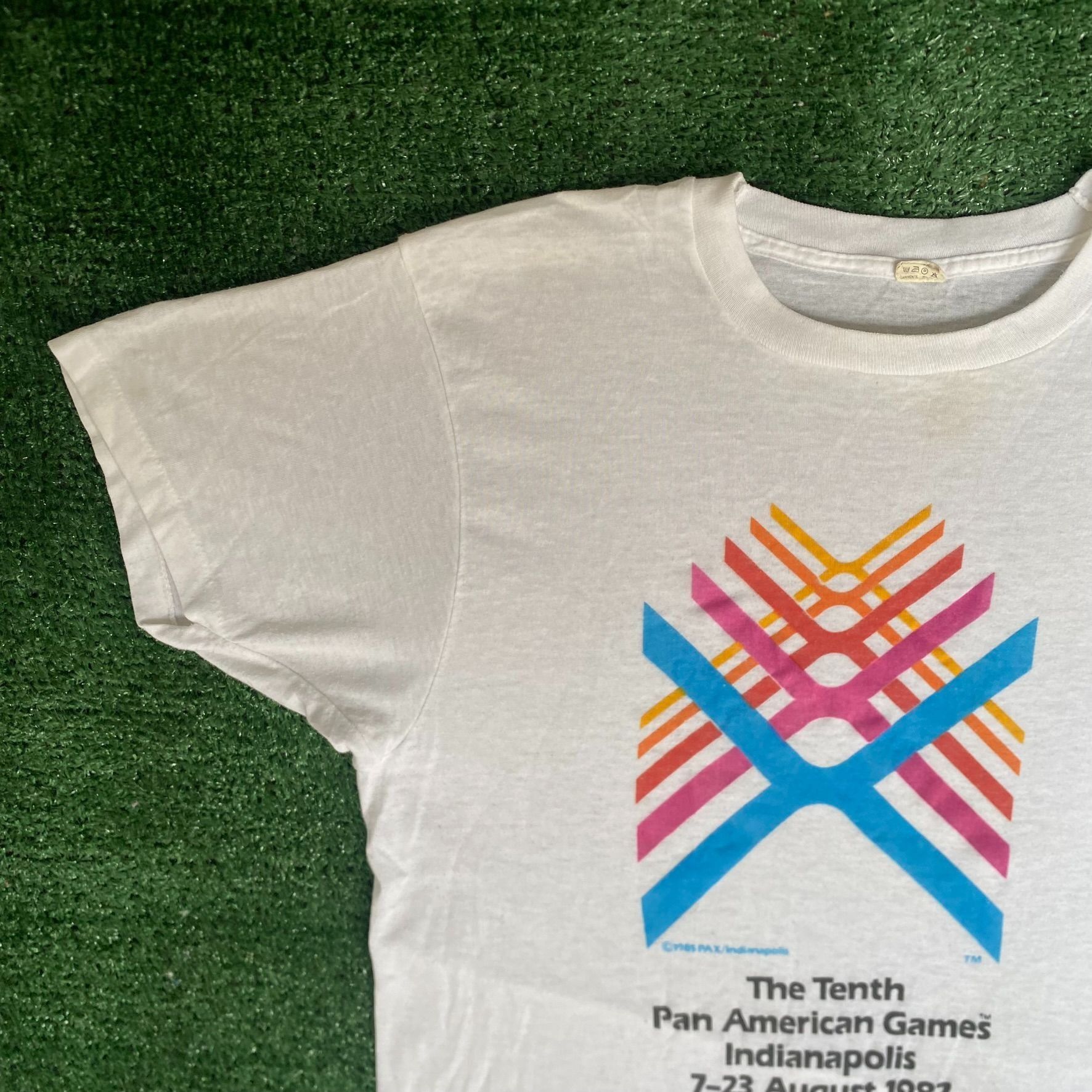 Vintage Vintage 80s Pan Am Games Shirt Indianapolis Single Stitch Te Size US M / EU 48-50 / 2 - 2 Thumbnail