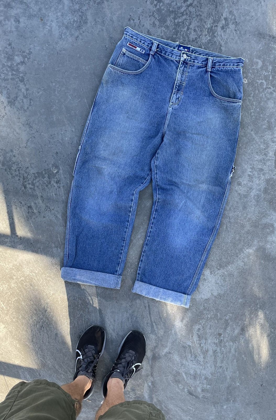 Vintage Crazy Denim Carpenter Y2k JNCO Style Rap Sk8 Hip Hop Pants Size US 36 / EU 52 - 2 Thumbnail