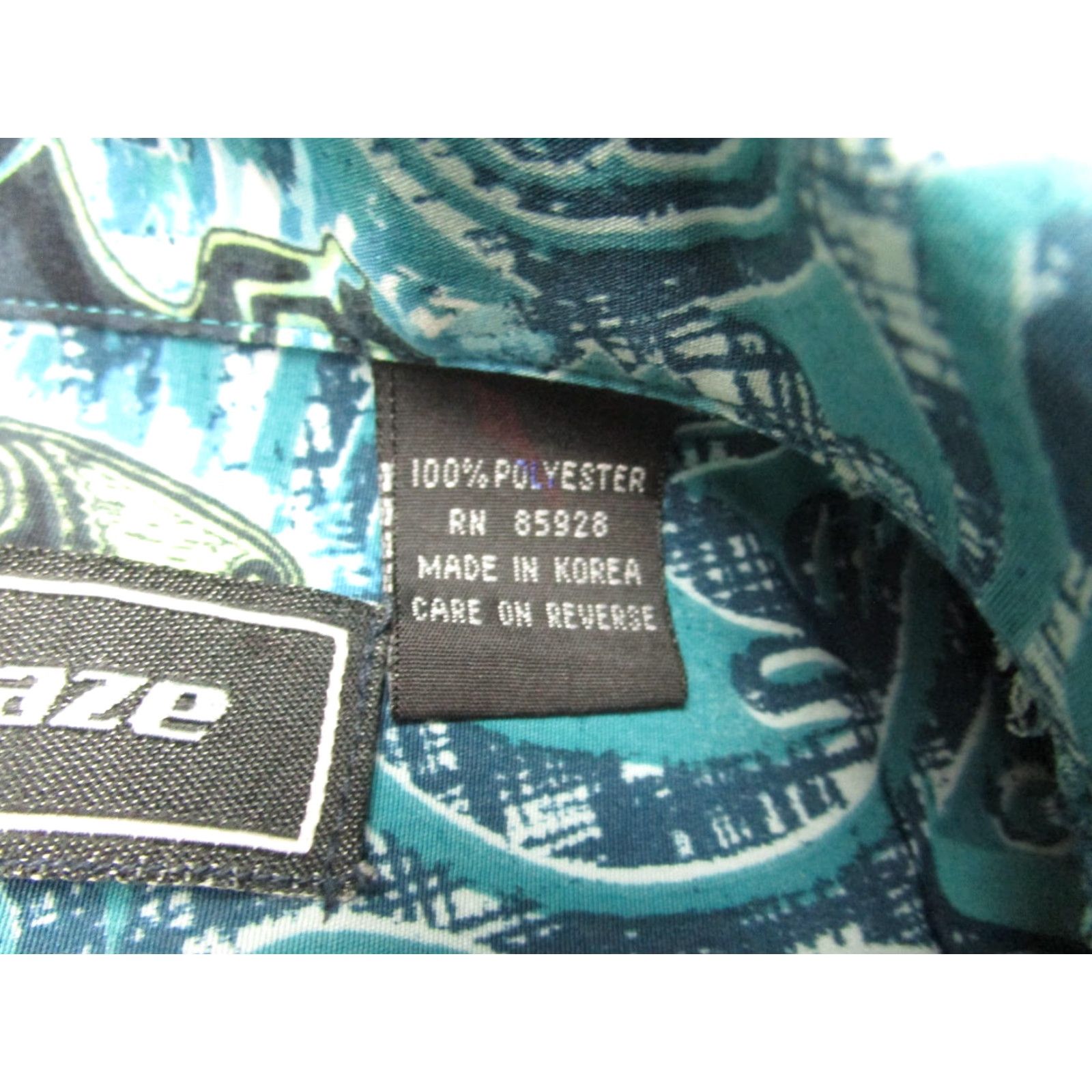 Etro Johnny Blaze Shirt Mens 2XL Polynesian Tribal Print Vintage Tiki Retro Y2K Blue Teal Size US XXL / EU 58 / 5 - 6 Thumbnail