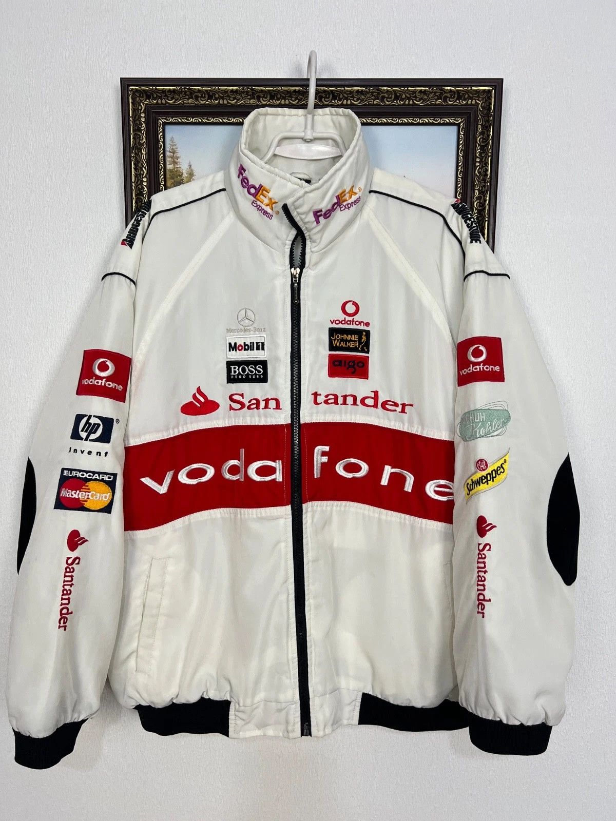 Vintage Vintage Mercedes Vodafone Racing Jacket Hamilton Bomber Size US XL / EU 56 / 4 - 1 Thumbnail