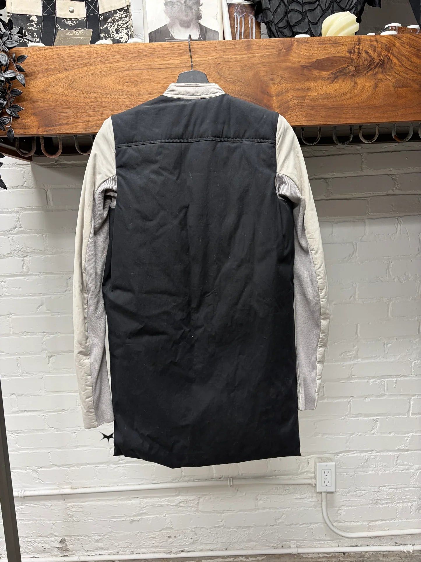 Rick Owens AW2014 Rick Owens ‘Moody’ Cape Back Wool/Leather Moto Jacket Size XS / US 0-2 / IT 36-38 - 4 Thumbnail