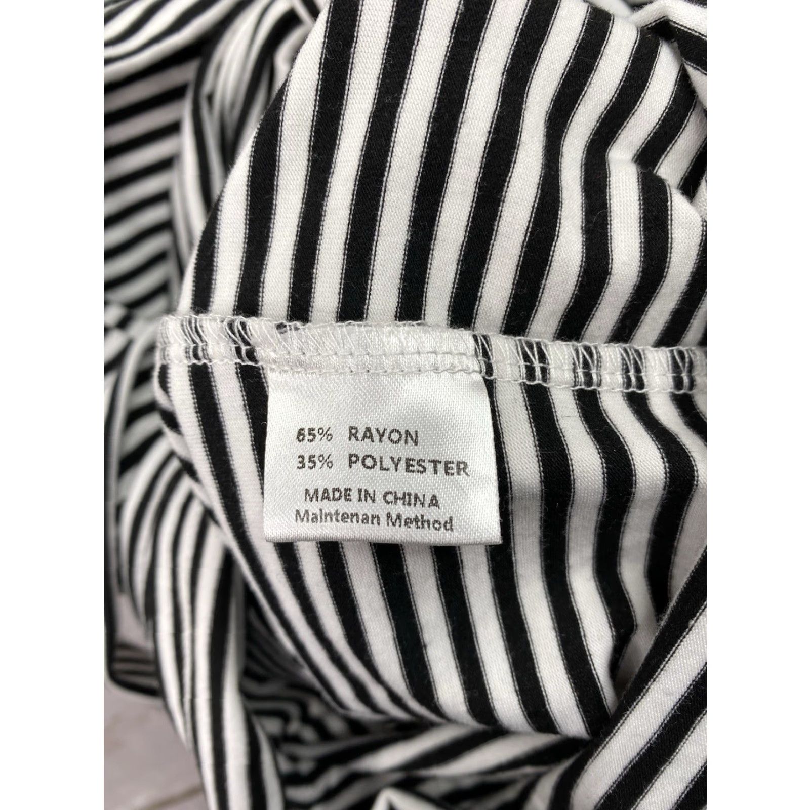 Vintage Merokeety Dress XL Black White Stripe Pockets Short Slv Belted Stretch Knit Dress Size 40" / US 18 - 7 Thumbnail