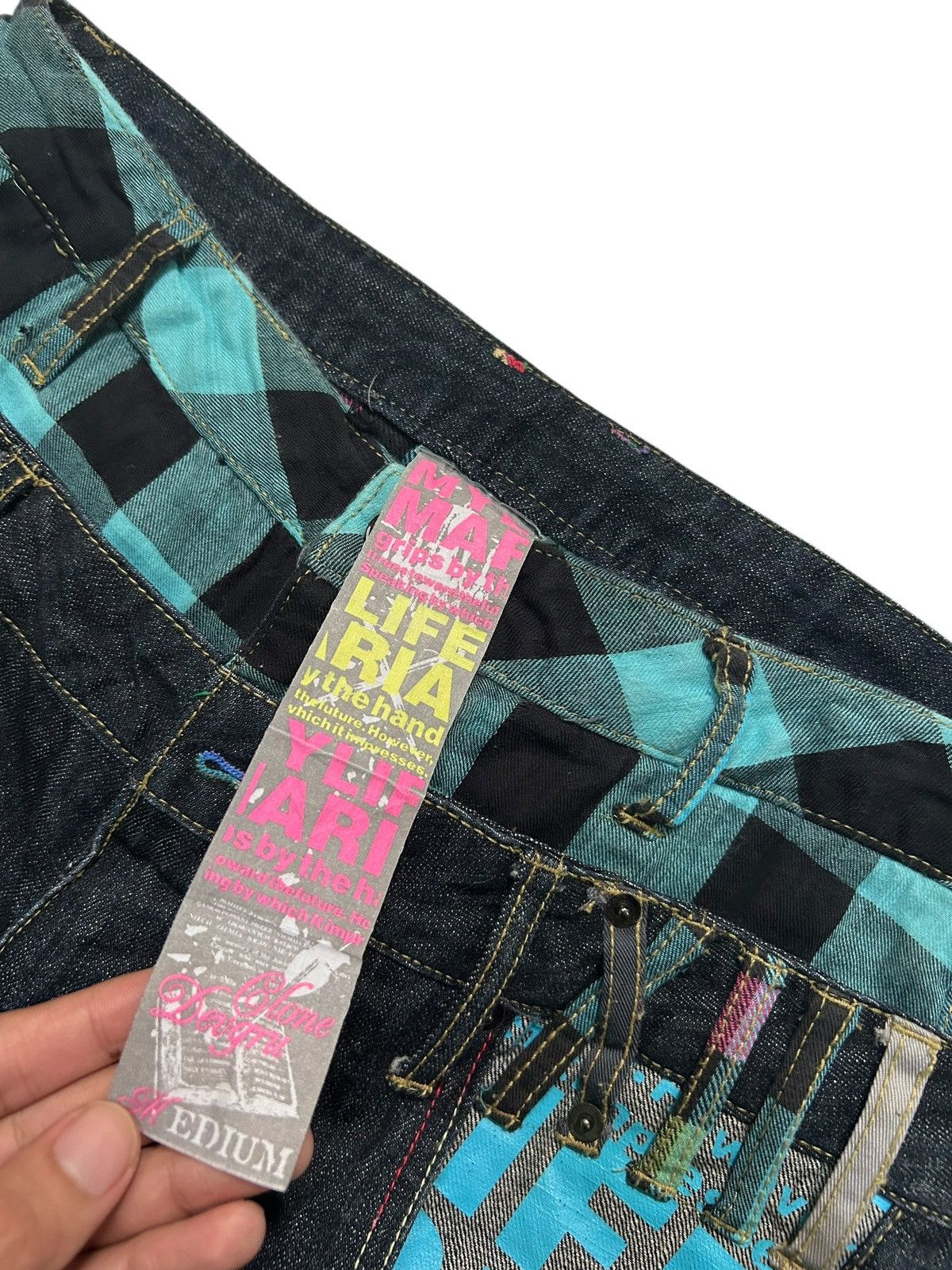 Kapital Japanese Punk Bondage Style Double Waist Rare Denim Jeans Size US 31 - 9 Thumbnail