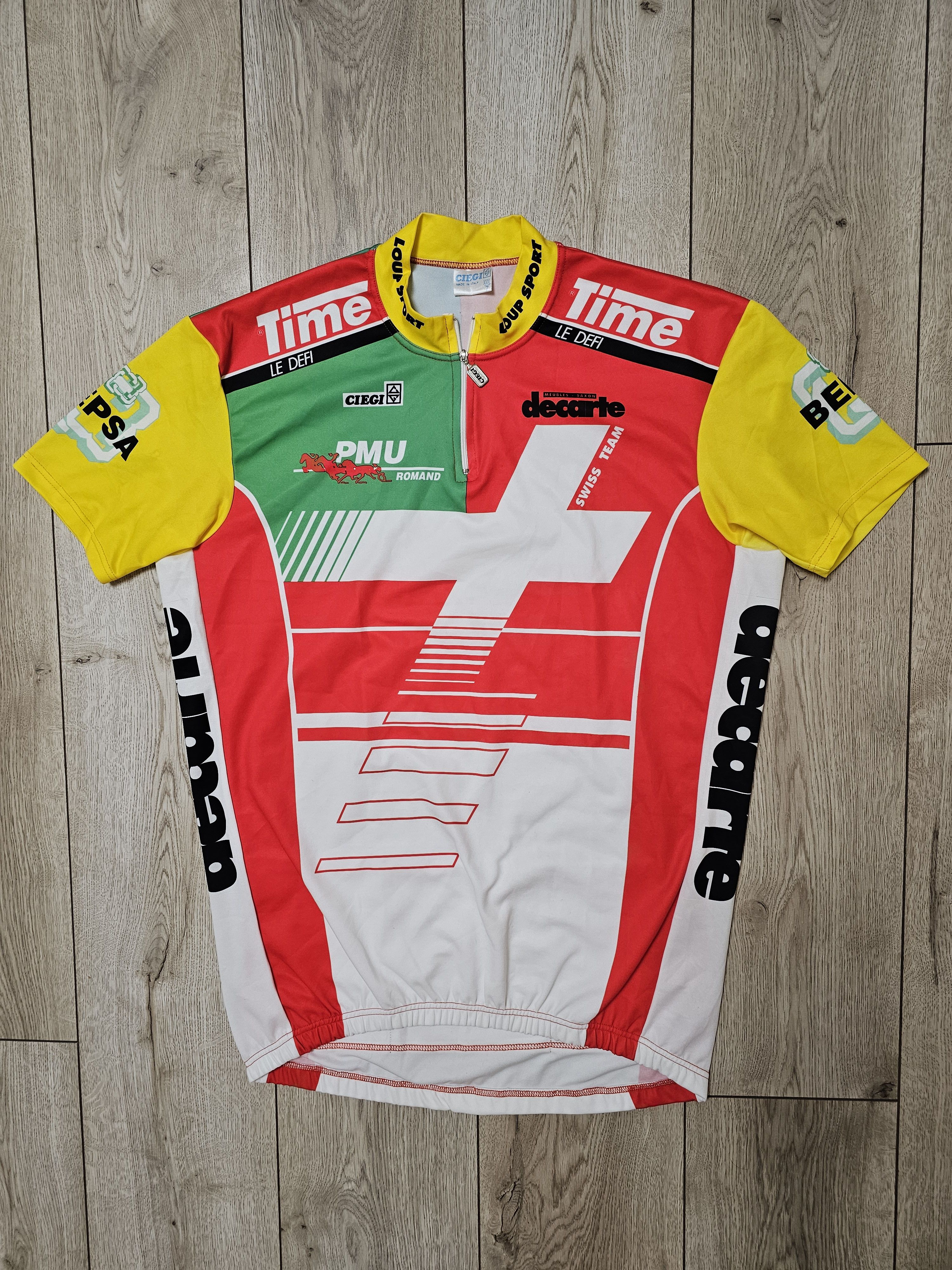All Sport × Vintage VINTAGE SWISS TEAM CYCLING JERSEY 90s PMU ROMAND CYCLING 3XL Size US XXL / EU 58 / 5 - 1 Thumbnail