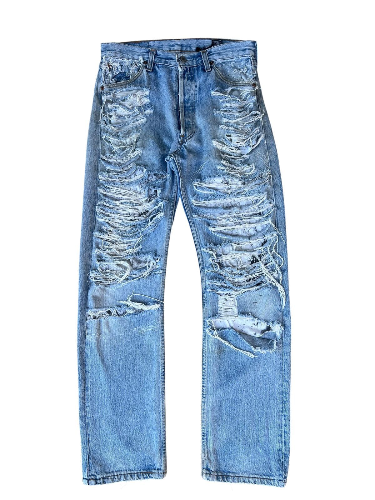 Vinti Andrews Vinti Andrews X Levi’s 501 Trashed Distressed Denim Jeans Size US 30 / EU 46 - 1 Thumbnail