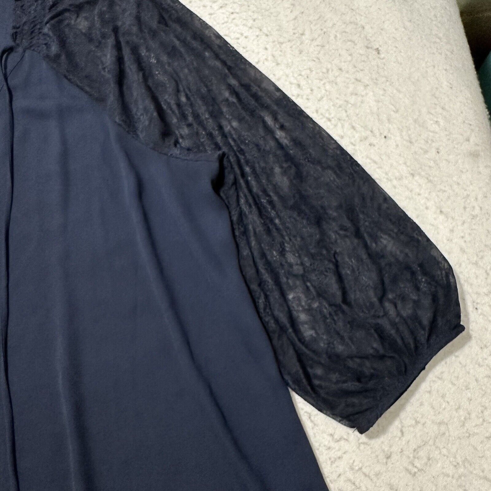 Other Est 1946 18/20W Navy Blue V-Neck Lightweight Blouse Top Size XXL / US 16-18 / IT 52-54 - 4 Thumbnail