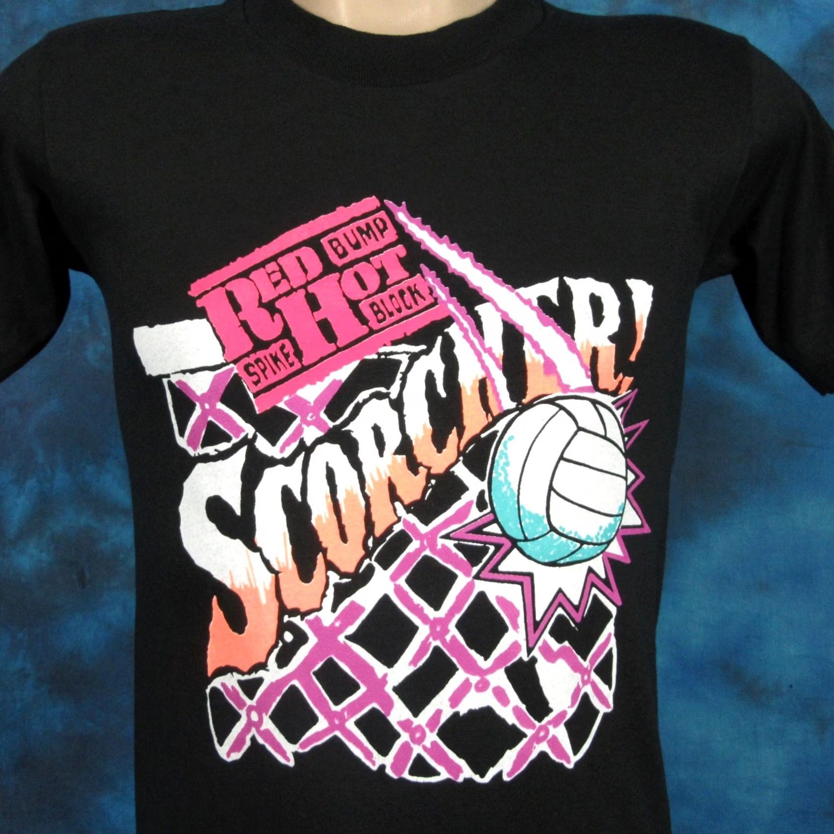 Vintage VINTAGE RED HOT SCORCHER BEACH VOLLEYBALL Shirt XXS 80s 90s Mens Size US XS / EU 42 / 0 - 3 Thumbnail