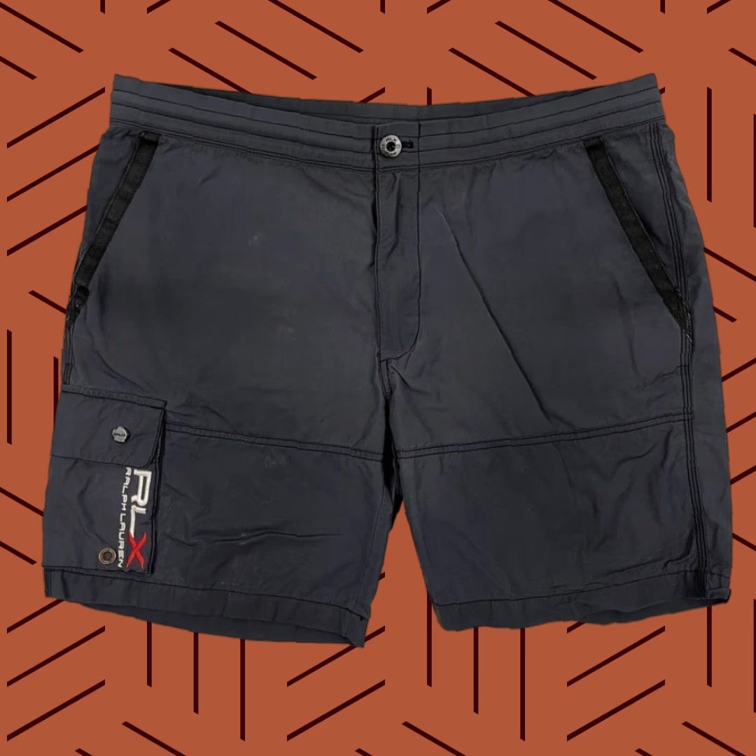 RLX Ralph Lauren RLX Ralph Lauren Cargo Shorts Mens XL 38 x 7.5" Black Nylon Swimming Hiking Board Shorts Solid Breathable Pockets Mens Size US 36 / EU 52 - 1 Thumbnail