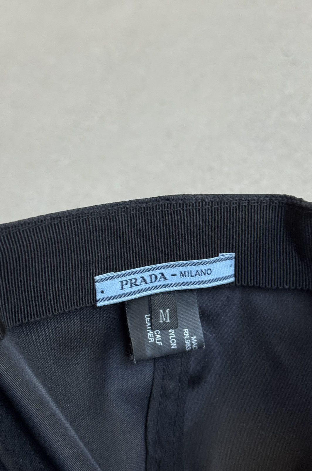 Prada Prada Saffiano Logo Nylon Baseball Cap Size ONE SIZE - 9 Thumbnail