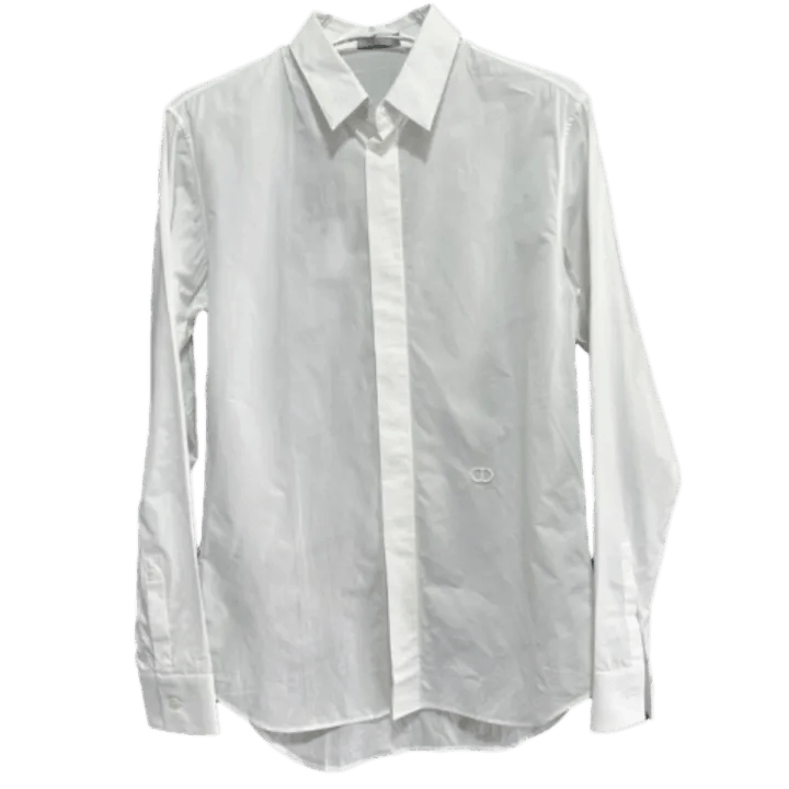 Dior Dior White Long Sleeve Embroidered Shirt 0079 Size S / US 4 / IT 40 - 1 Thumbnail