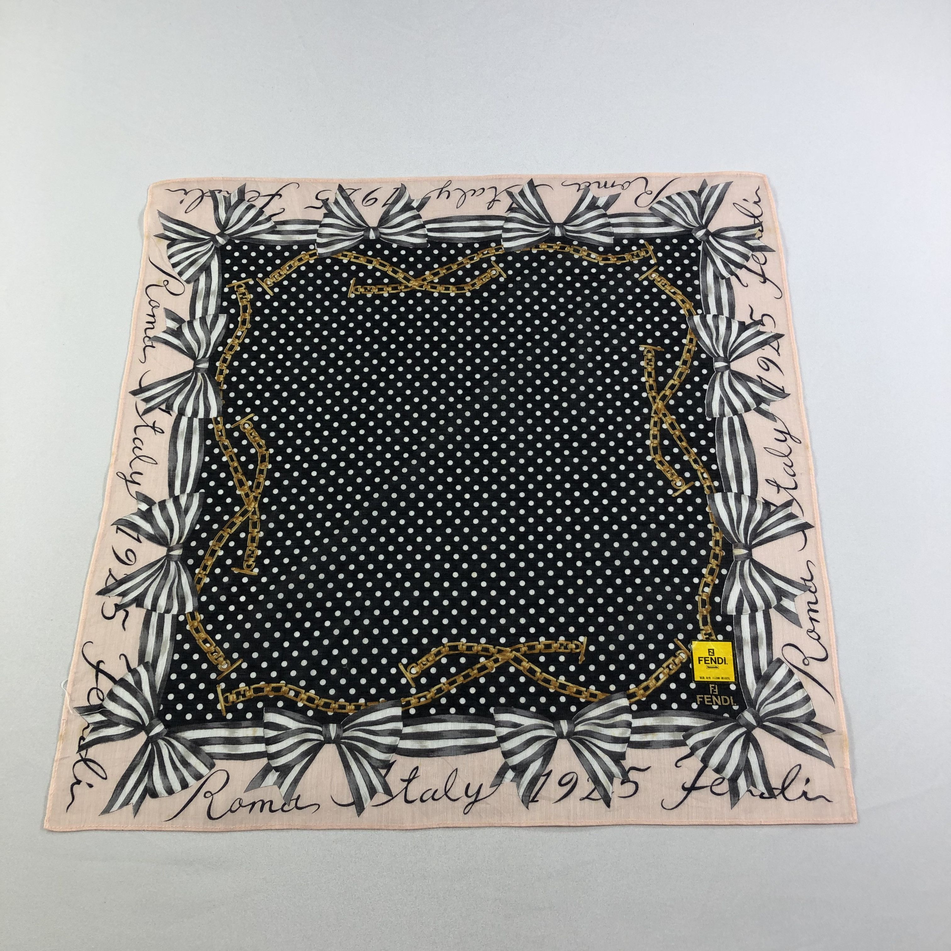Japanese Brand Fendi Ribbons Handkerchief Neckerchief Bandana H2217 Size ONE SIZE - 3 Thumbnail
