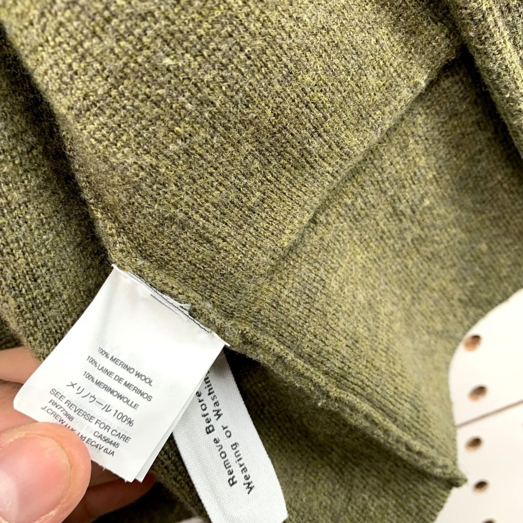 J.Crew J. Crew Merino Wool Cardigan Sweater Jacket Womens XS Olive Green Open Front Size XS / US 0-2 / IT 36-38 - 6 Thumbnail