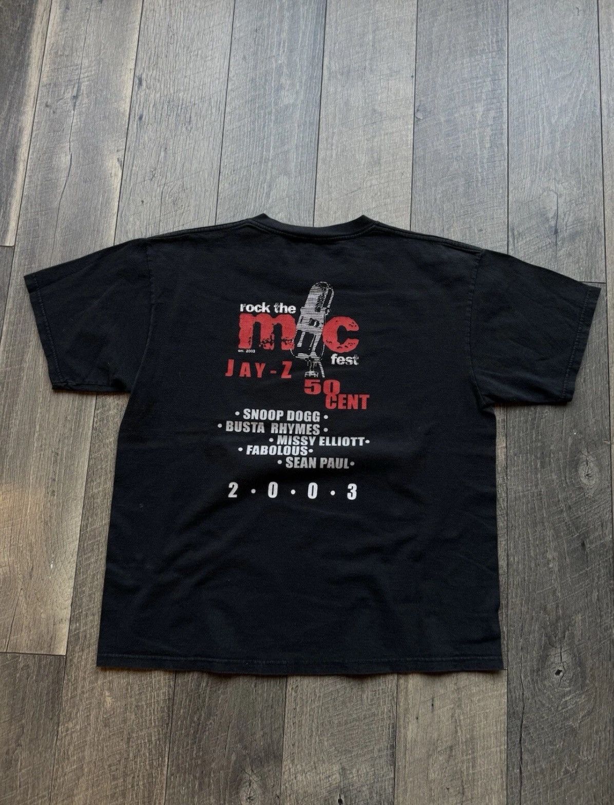 Rap Tees × Vintage Vintage Jay-Z 50 Cent Rock The Mic Fest Rap Tee Large Size US L / EU 52-54 / 3 - 7 Thumbnail