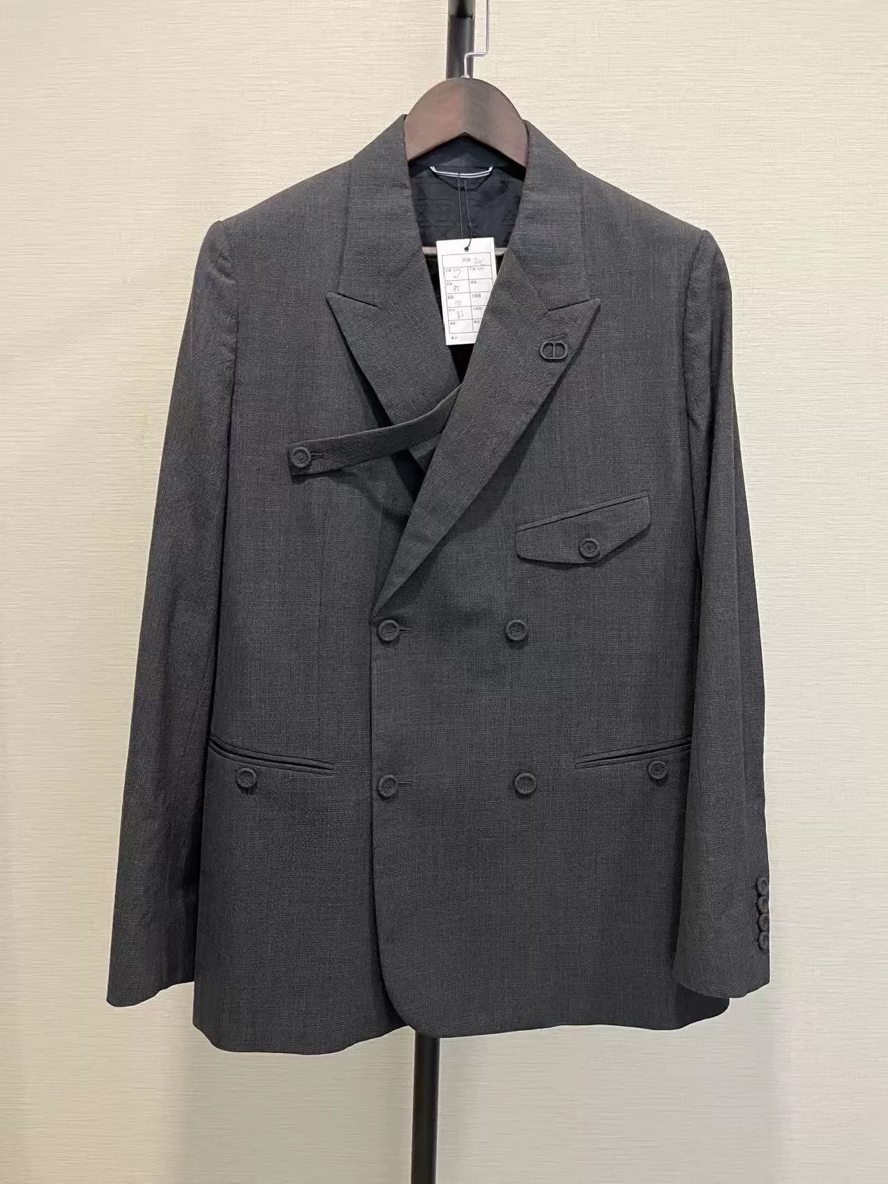Dior Dior Double-Breasted Gray Suit Jacket Size US M / EU 48-50 / 2 - 1 Thumbnail