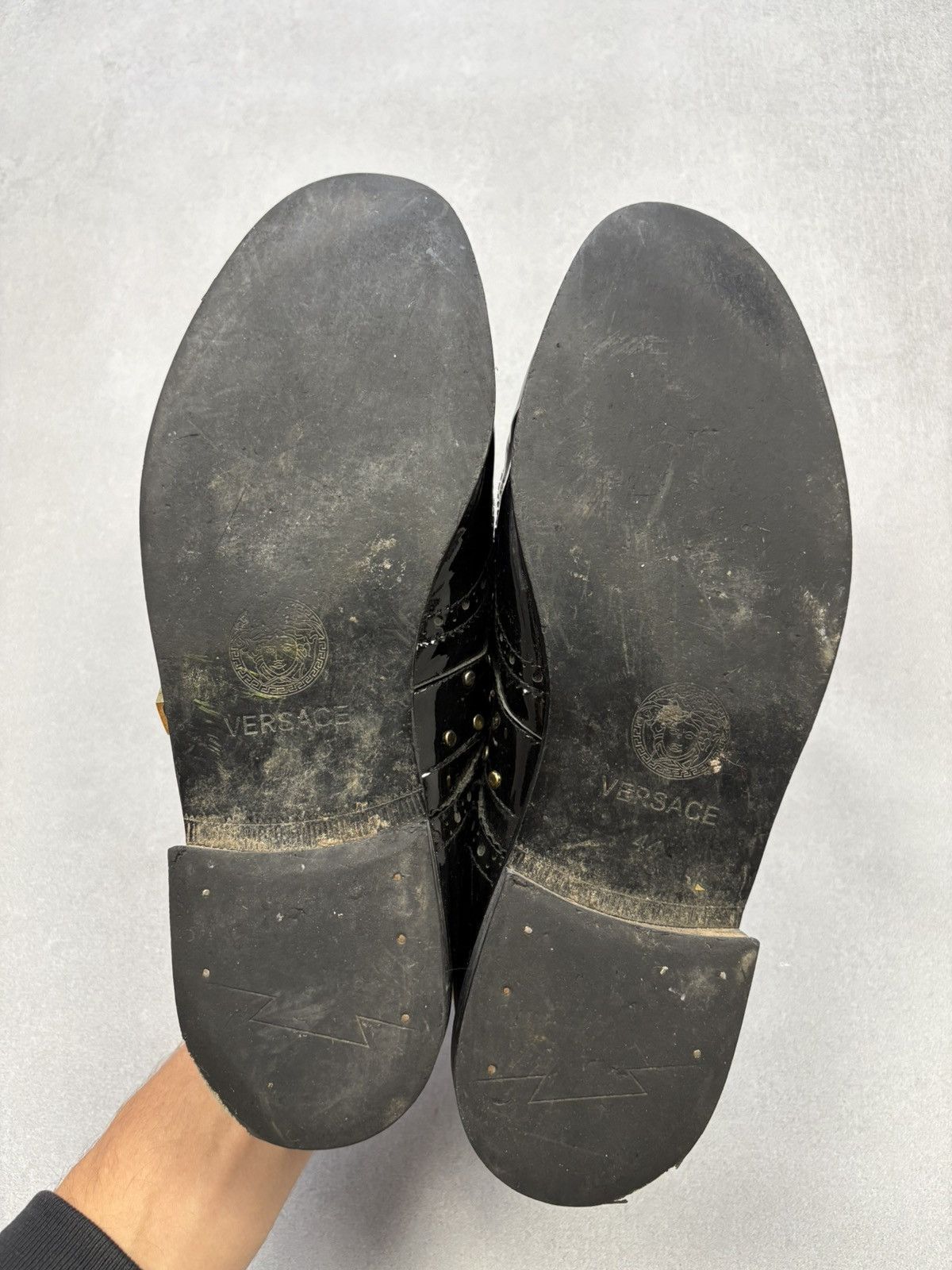Versace Versace Vintage Black Patent Brogues Medusa Buckle Shoes 90s Size US 11 / EU 44 - 6 Thumbnail