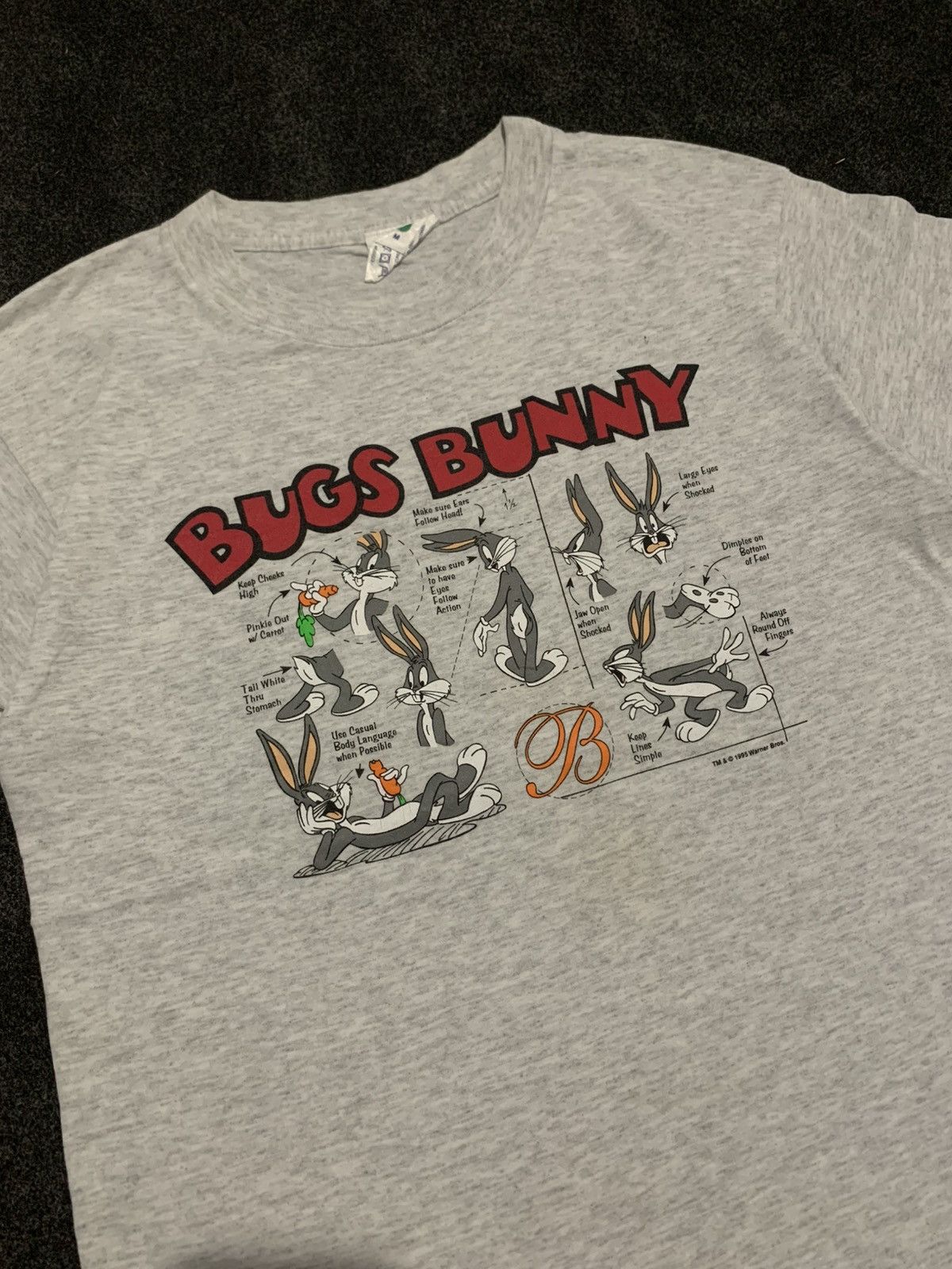Vintage Vintage 1995 Bugs Bunny How-To-Draw Looney Tunes T-Shirt Size US M / EU 48-50 / 2 - 3 Thumbnail
