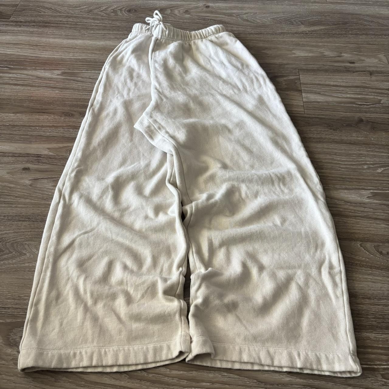 Japanese Brand Crazy Vintage Y2K/2000s Baggy Cream Streetwear Skater Wide Leg Sweatpants! Size L Size US 32 / EU 48 - 3 Thumbnail