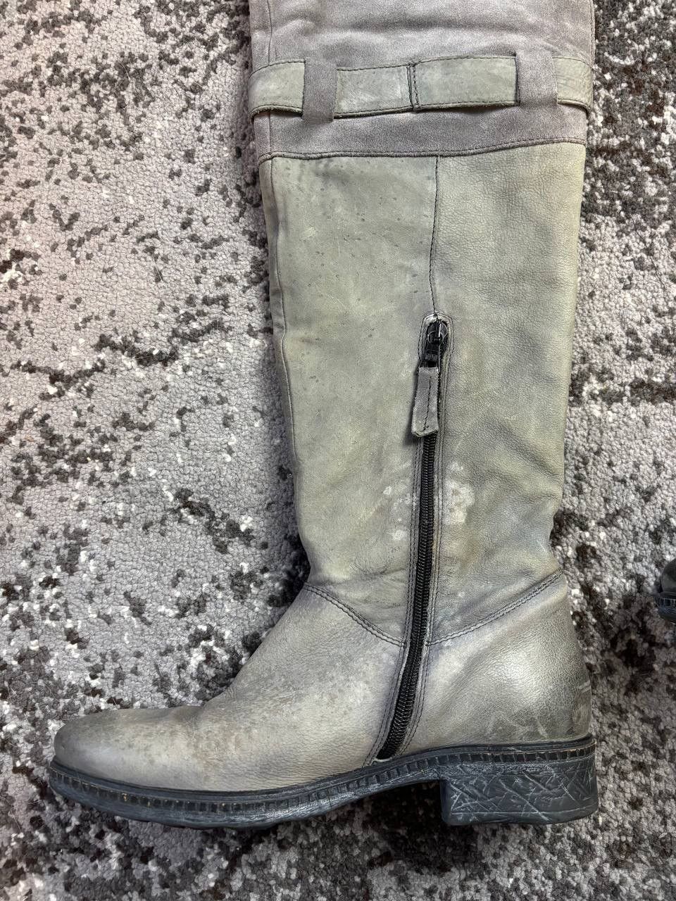 If Six Was Nine × Japanese Brand × Vintage Vintage Y2K Washed Buckle Block Heel Leather Poell Style Bot Size US 8 / EU 41 - 3 Thumbnail