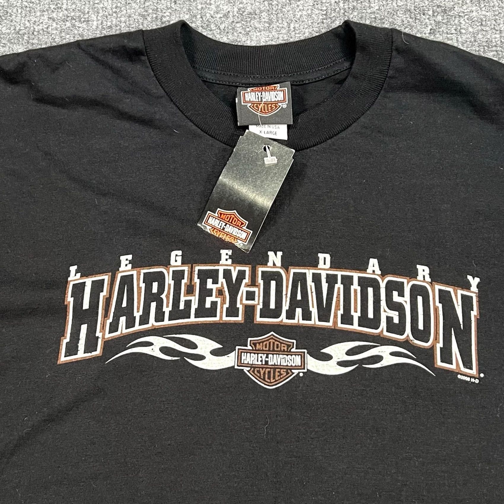 Harley Davidson VINTAGE Harley-Davidson Shirt XL Black USA Biker Motorcycle Sunrise Florida Tee NWT Men Distressed Logo 2000s Size US XL / EU 56 / 4 - 4 Thumbnail