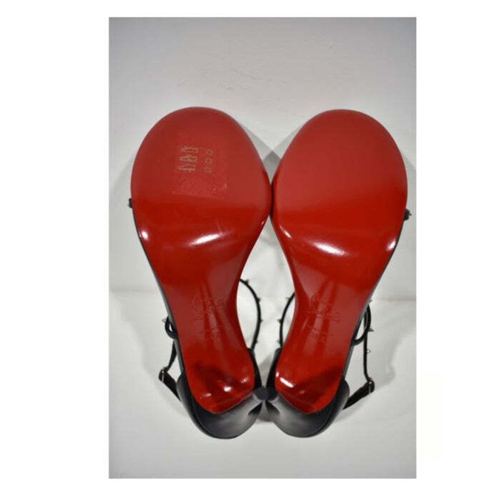 Christian Louboutin Riojana Spikes 100 Black Ankle Strappy Sandal Heel Pump 38.5 Size US 8.5 / IT 38.5 - 10 Thumbnail
