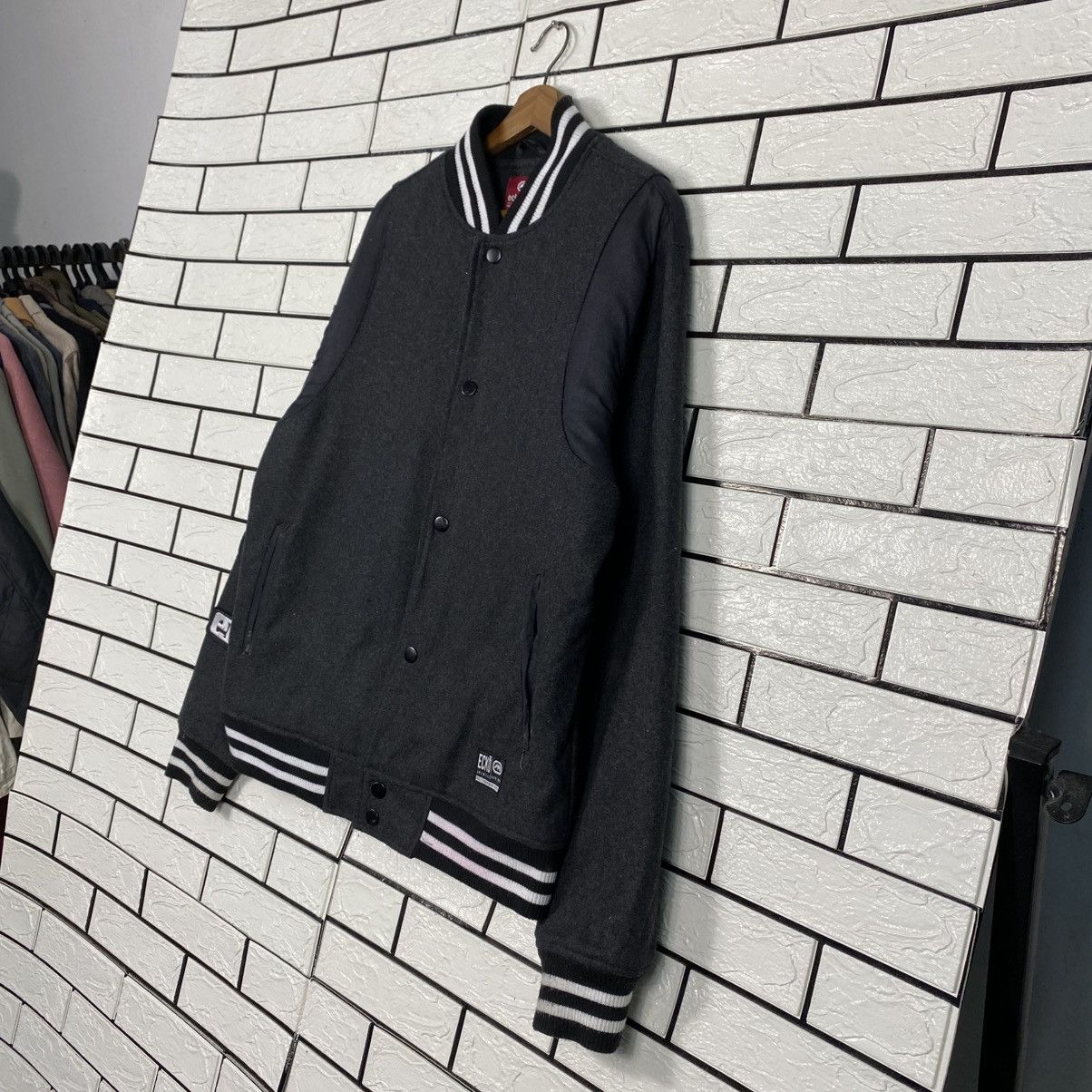 Ecko Unltd. Vintage Wool Bomber Jacket Ecko Untld Big Logo Size US L / EU 52-54 / 3 - 3 Thumbnail