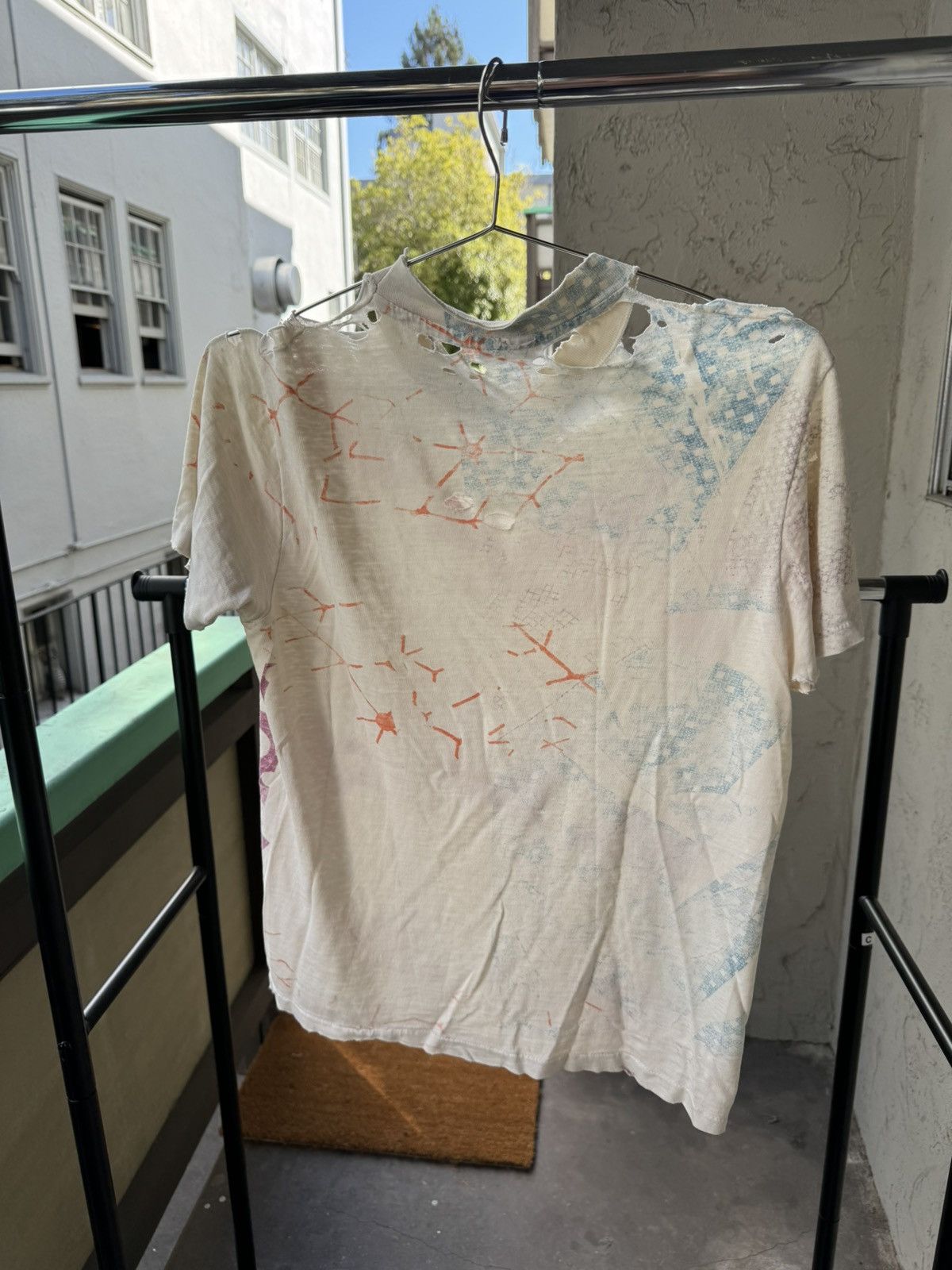 Vintage Vintage Destroyed American Flag Print Tshirt Size US S / EU 44-46 / 1 - 2 Thumbnail