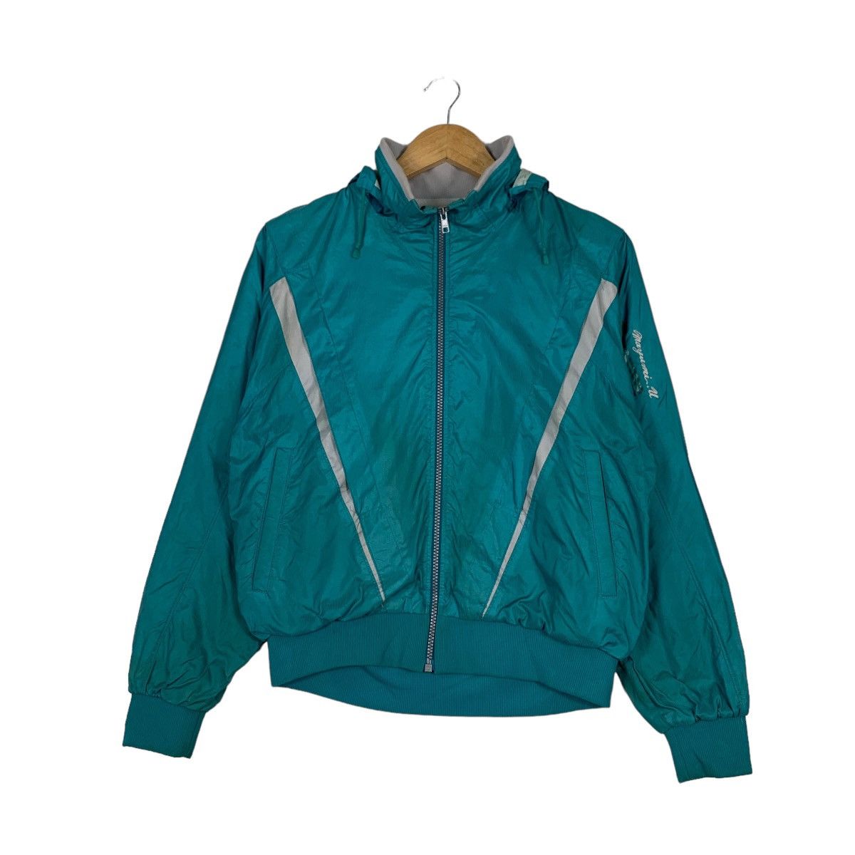Asics ASICS Green Hooded Sports Light Jacket #1135-C52 Size US M / EU 48-50 / 2 - 1 Thumbnail
