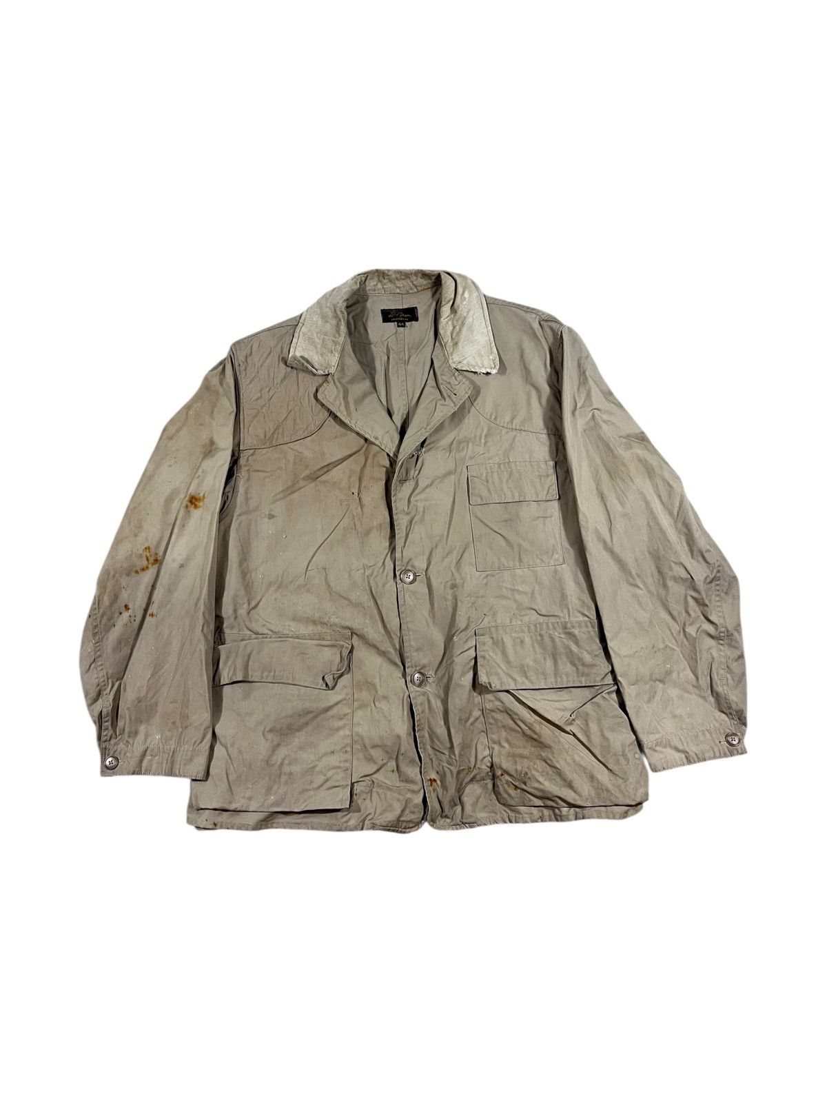 L.L. Bean Vintage 50s LL Bean Hunting Jacket Khaki Beige Size US L / EU 52-54 / 3 - 1 Thumbnail