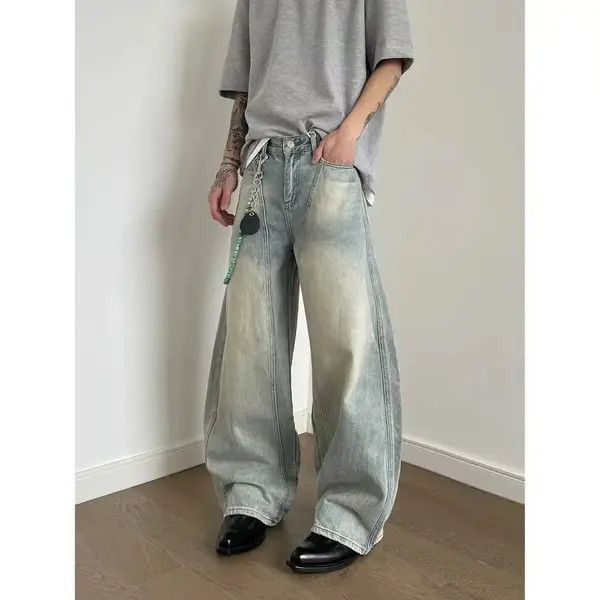 Vintage Men's blue street retro washed distressed scimitar jeans Size US 32 / EU 48 - 5 Thumbnail