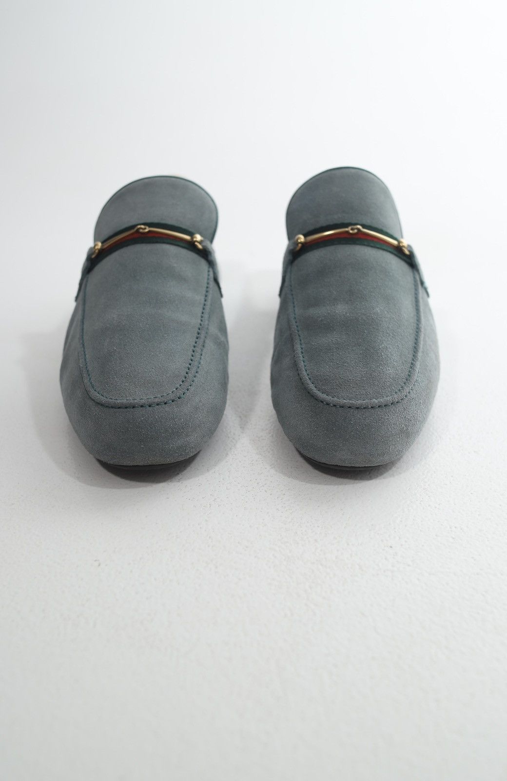 Gucci GUCCI Loafers Suede Slip Ons Shoes HORSEBIT Web Stripe Blue Size US 9.5 / EU 42-43 - 4 Thumbnail