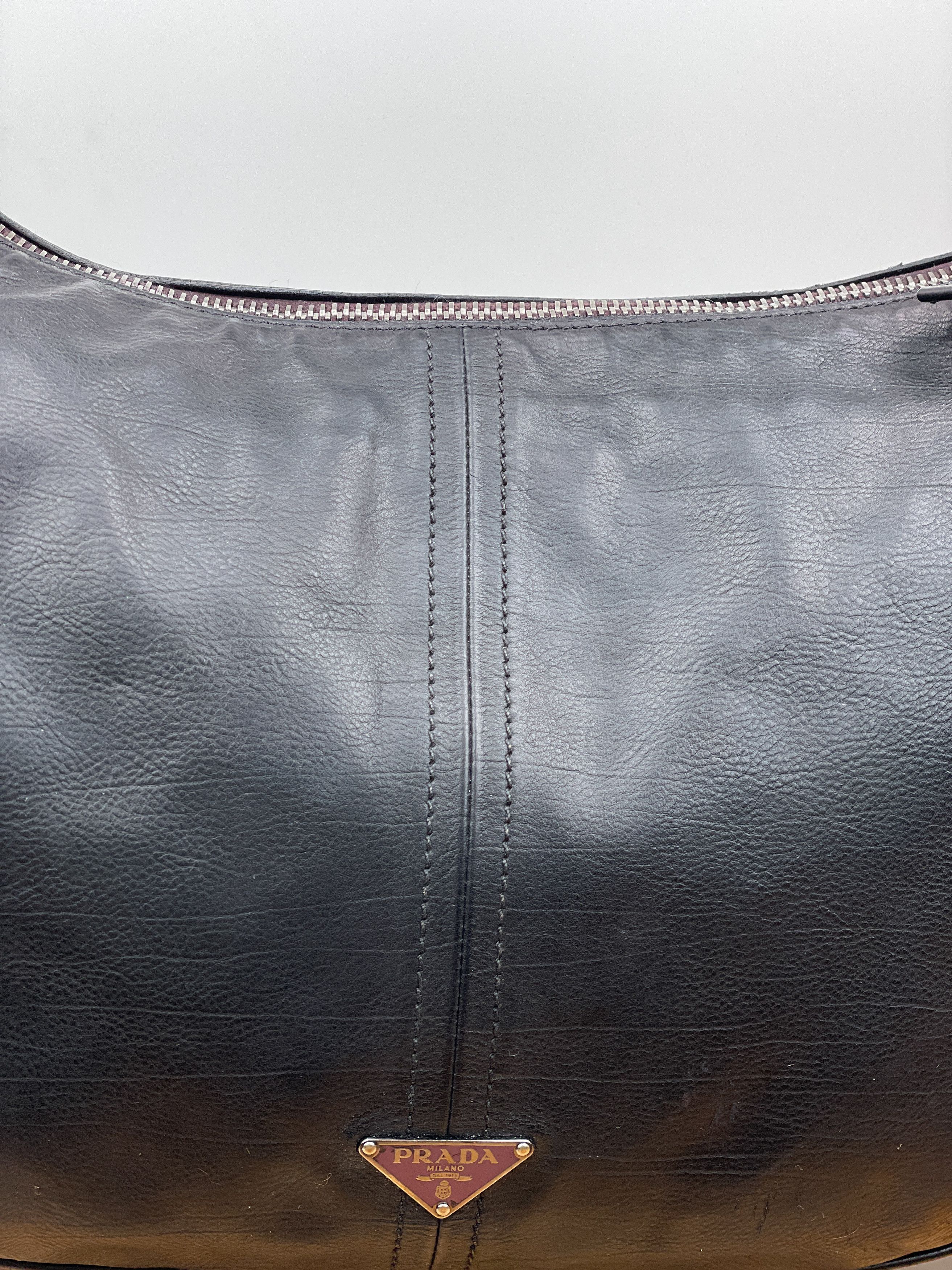 Prada Prada 2000s Leather Hobo Shoulder Bag Size ONE SIZE - 10 Thumbnail