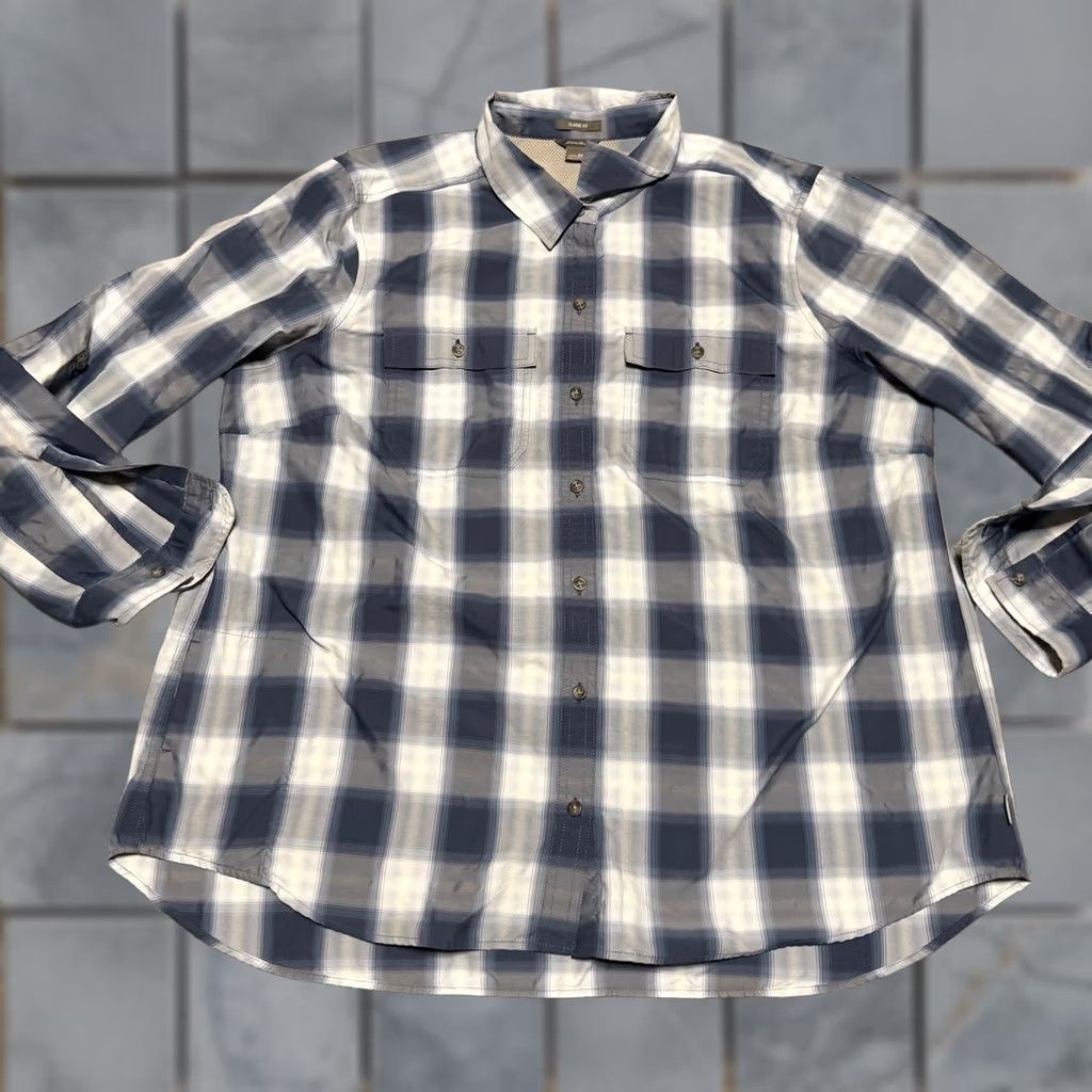 Eddie Bauer Eddie Bauer Womens XXL Blue Plaid Long Sleeve Polyester Nylon Button Size XXL / US 16-18 / IT 52-54 - 1 Thumbnail
