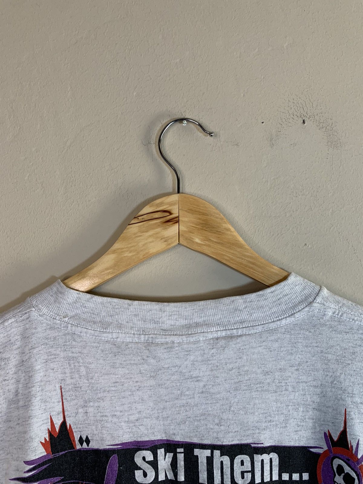 Vintage *RARE* Vintage 90’s You Scared?! Ski Snowshoe Skiing T-Shirt Size US XL / EU 56 / 4 - 10 Thumbnail